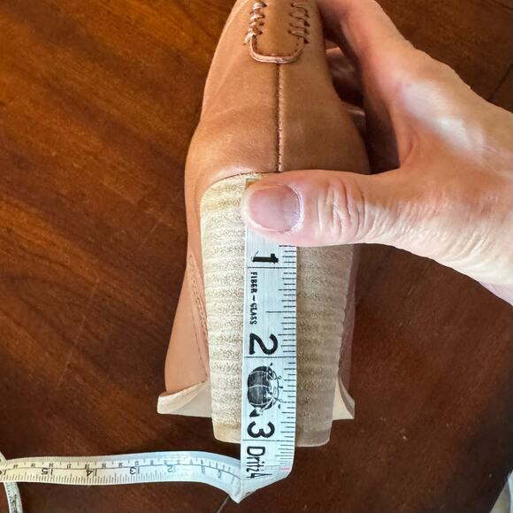 JEFFREY CAMPBELL Rosalee Tan Boots Sz 7.5 Leather Slip On Stacked Block Heel - Picture 6 of 8